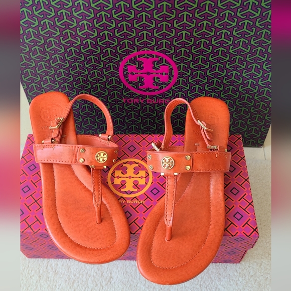 Shoes Designer By Tory Burch In Orange, Size: 9